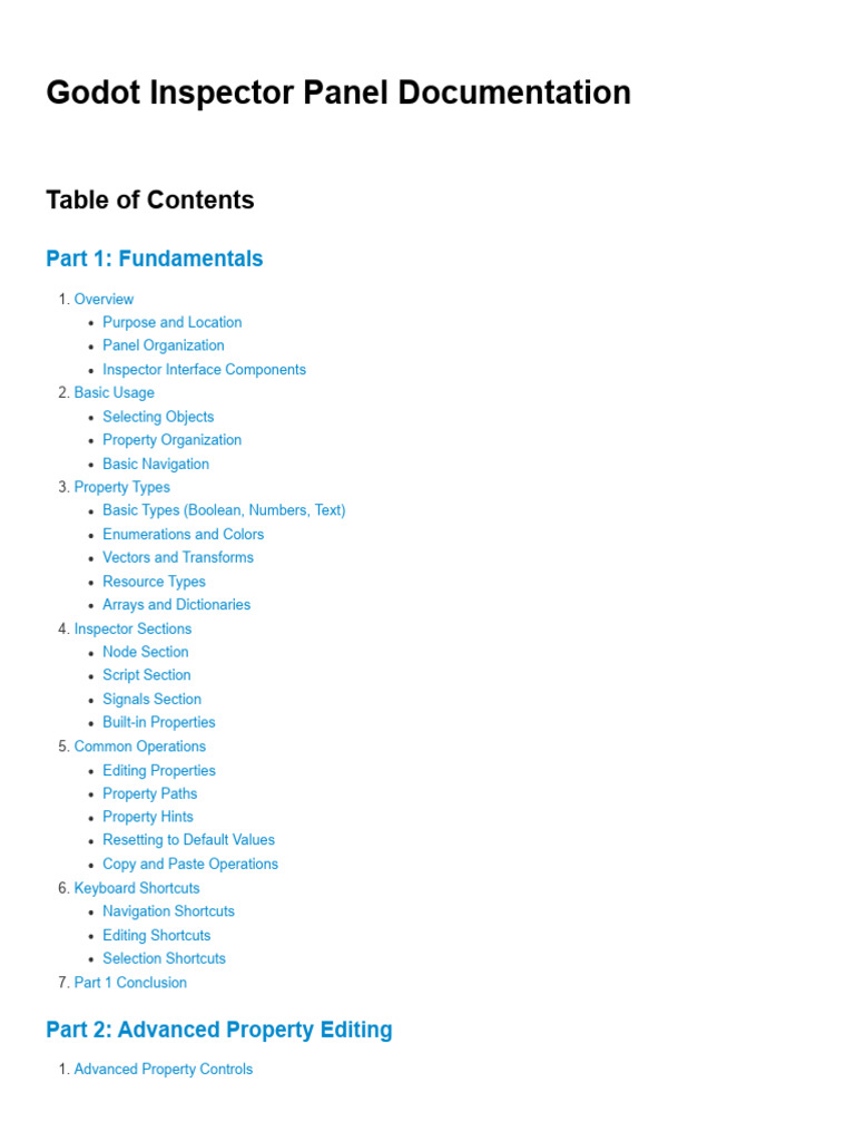 Godot Inspector Panel Guide | PDF | Version Control | Computer Programming