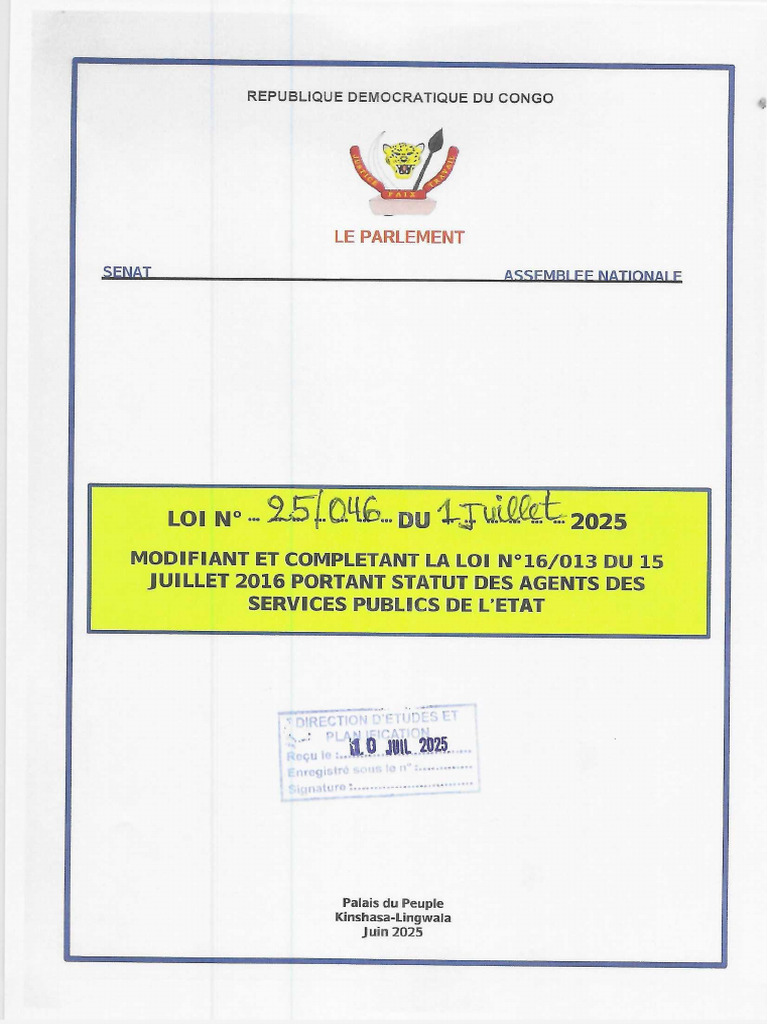 Loi Sur Statut Des Agents Des Services Publics de L'etat | PDF