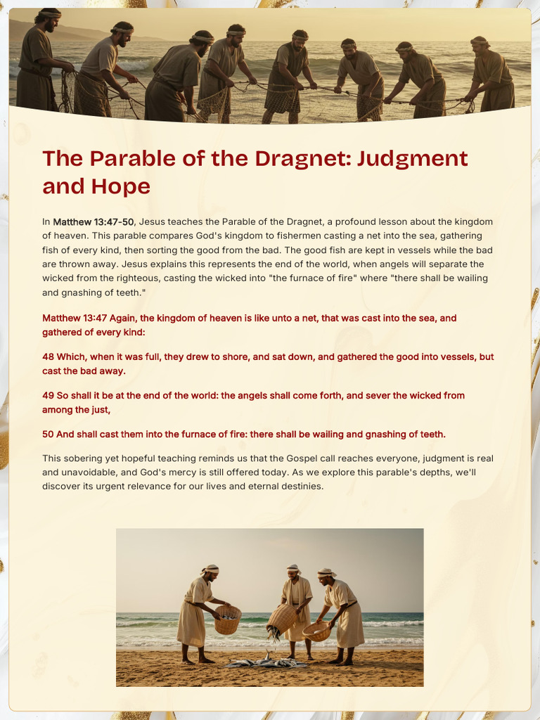 The Dragnet Parable: Judgment & Hope | PDF | Jesus | Salvation