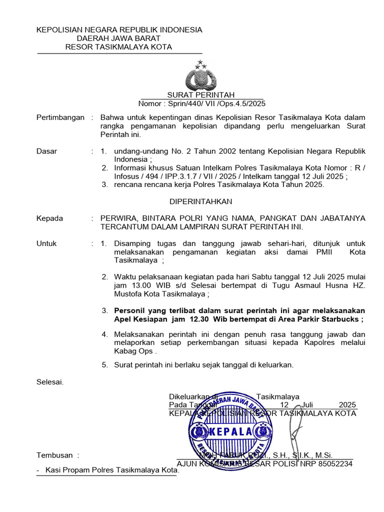 12 Juli Sprin Pam Aksi PMII | PDF