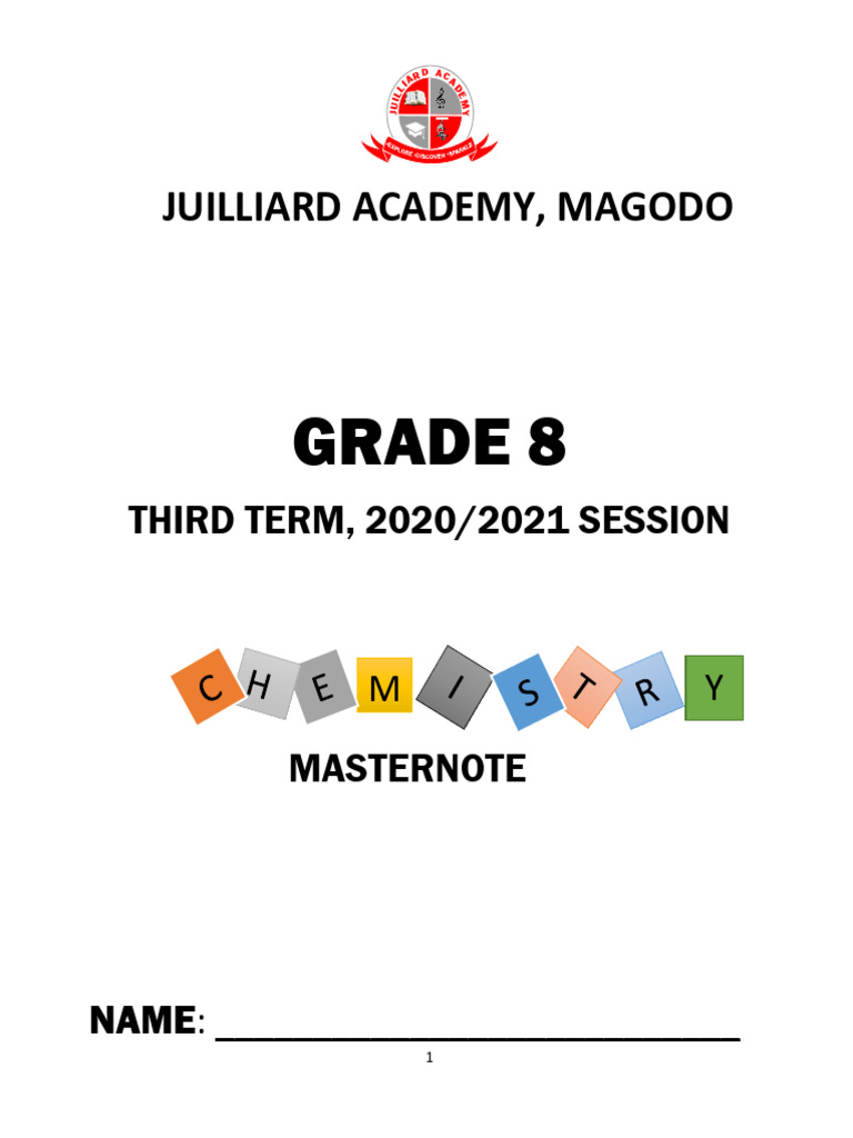 g8 Chemistry MN 3rd Term | PDF | Combustion | Chlorine