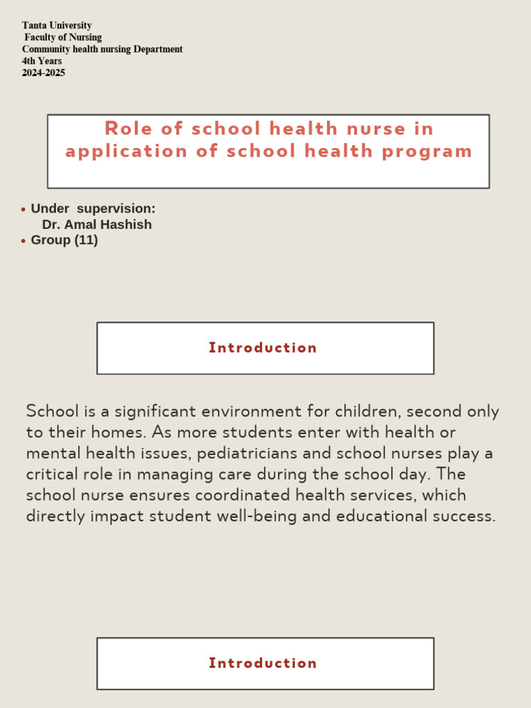 Role of School Health Nurse in Care | PDF | Allergy | Asthma