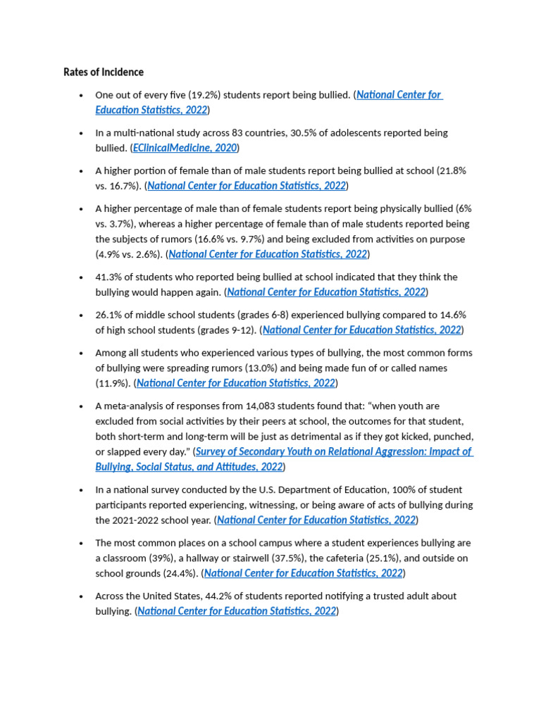 Prevalence of School Bullying | PDF | Cyberbullying | Bullying