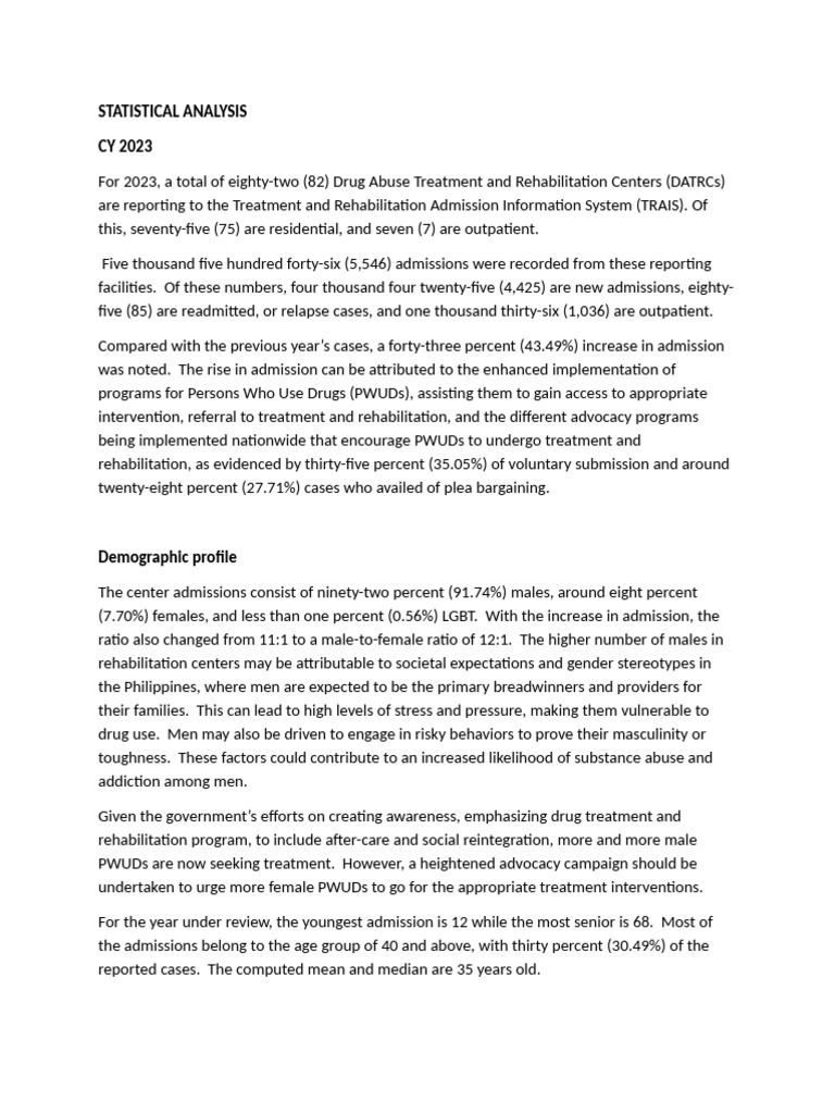 2023 Drug Abuse Treatment Statistics | PDF | Drug Rehabilitation ...