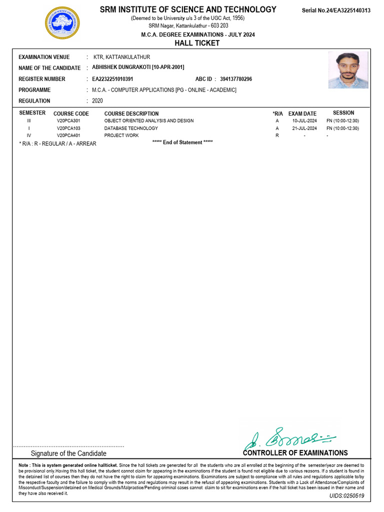 Online Exam Instructions for MCA Students | PDF | Computing