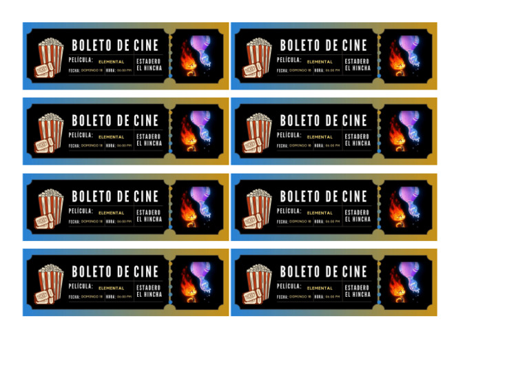 Boleteria ELEMENTAL | PDF