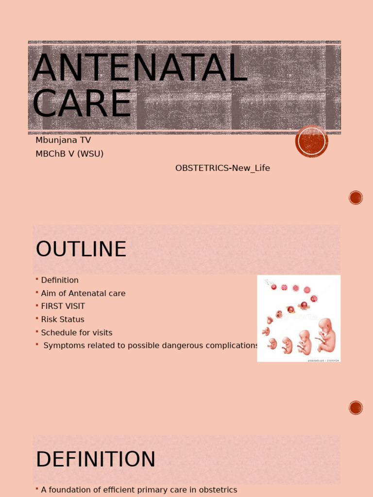 Comprehensive Antenatal Care Guide | PDF | Pregnancy | Childbirth