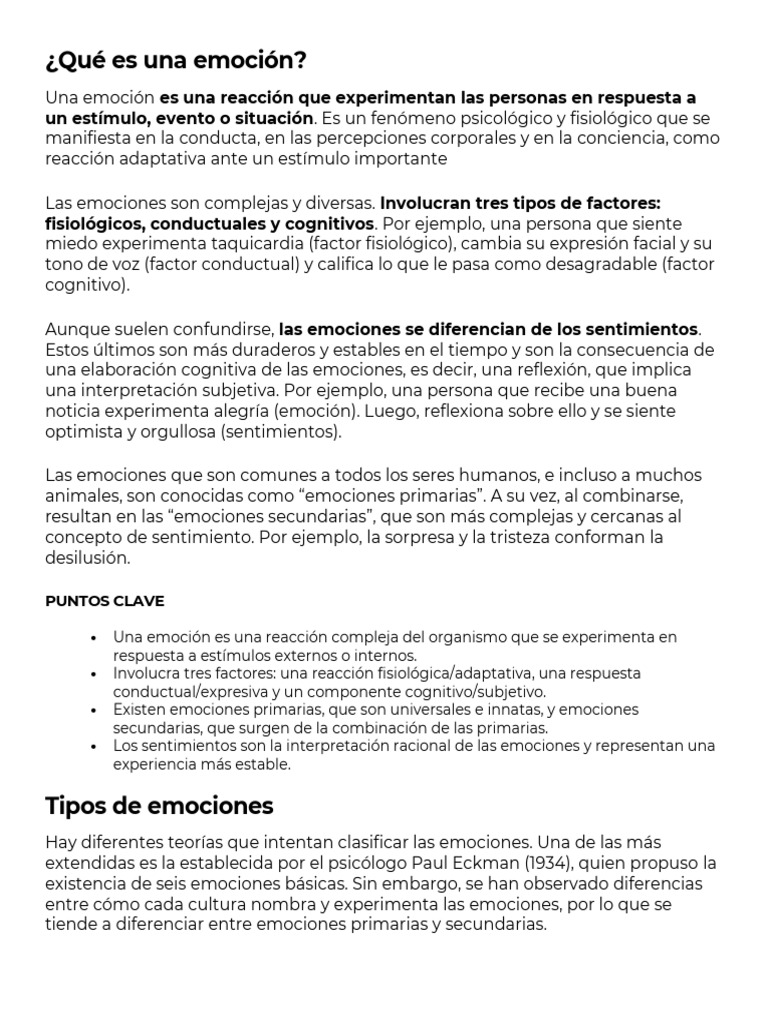 Definición y Tipos de Emociones | PDF | Las emociones | Comportamiento