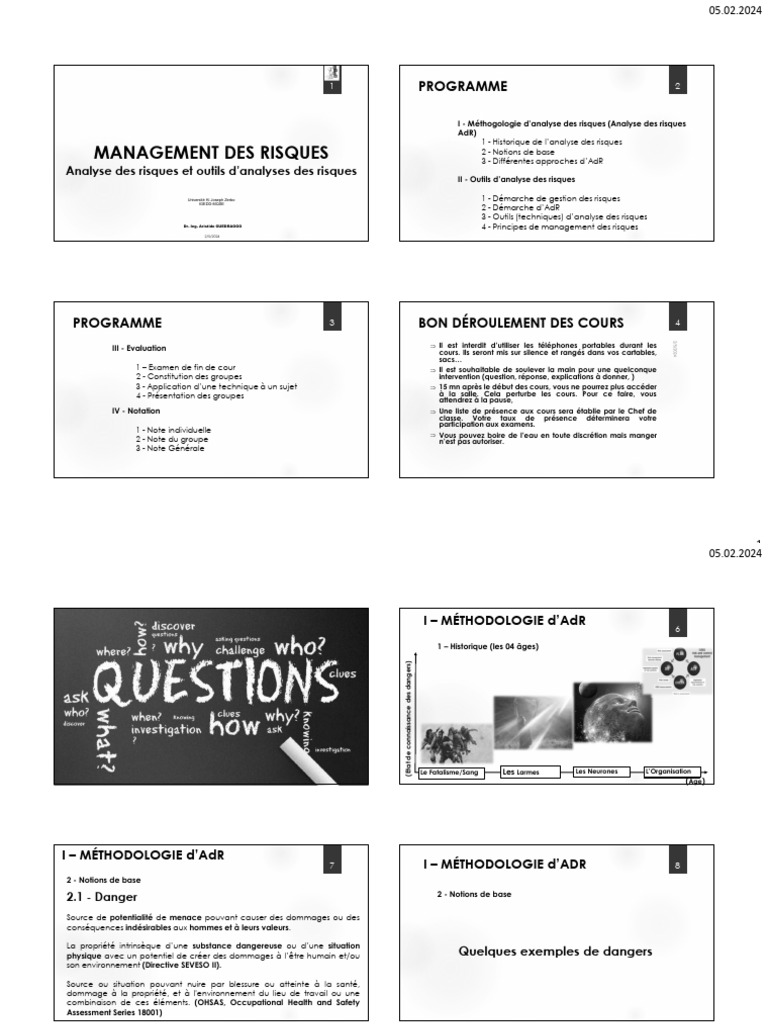 Analyse des Risques et Outils de Gestion | PDF | Risque | Gestion des ...