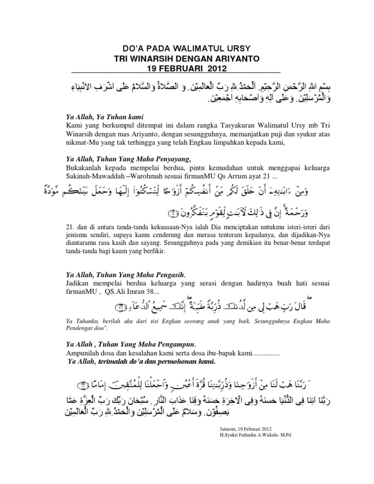 Do A Walimatul Ursy Jatinom