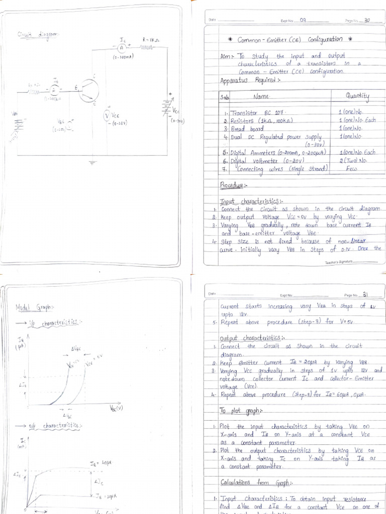 Common Emitter Configuration Study | PDF | Electromagnetism | Electronics