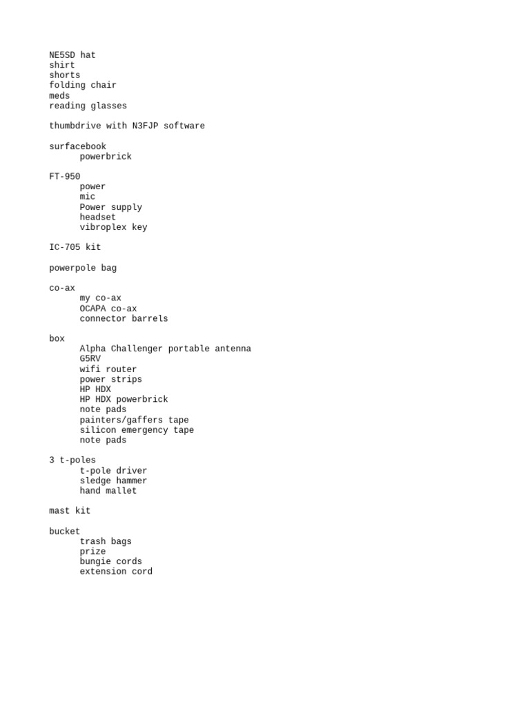 Field Day Preparation Checklist | PDF