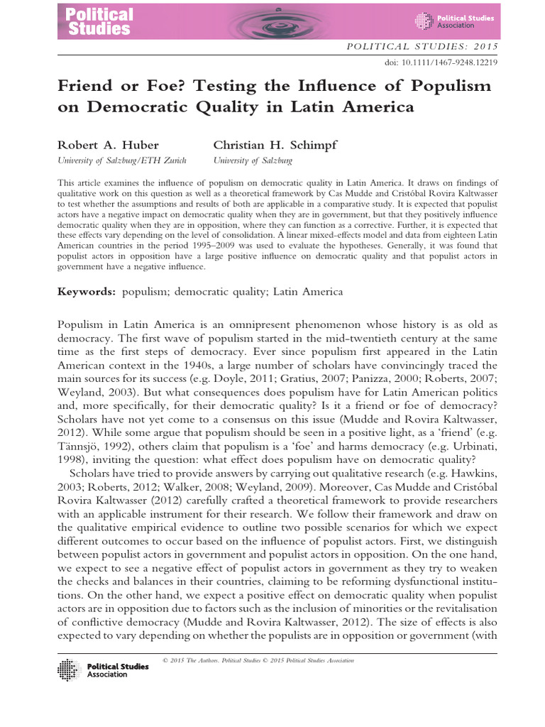 Populism's Impact on Democracy in Latin America | PDF | Populism ...