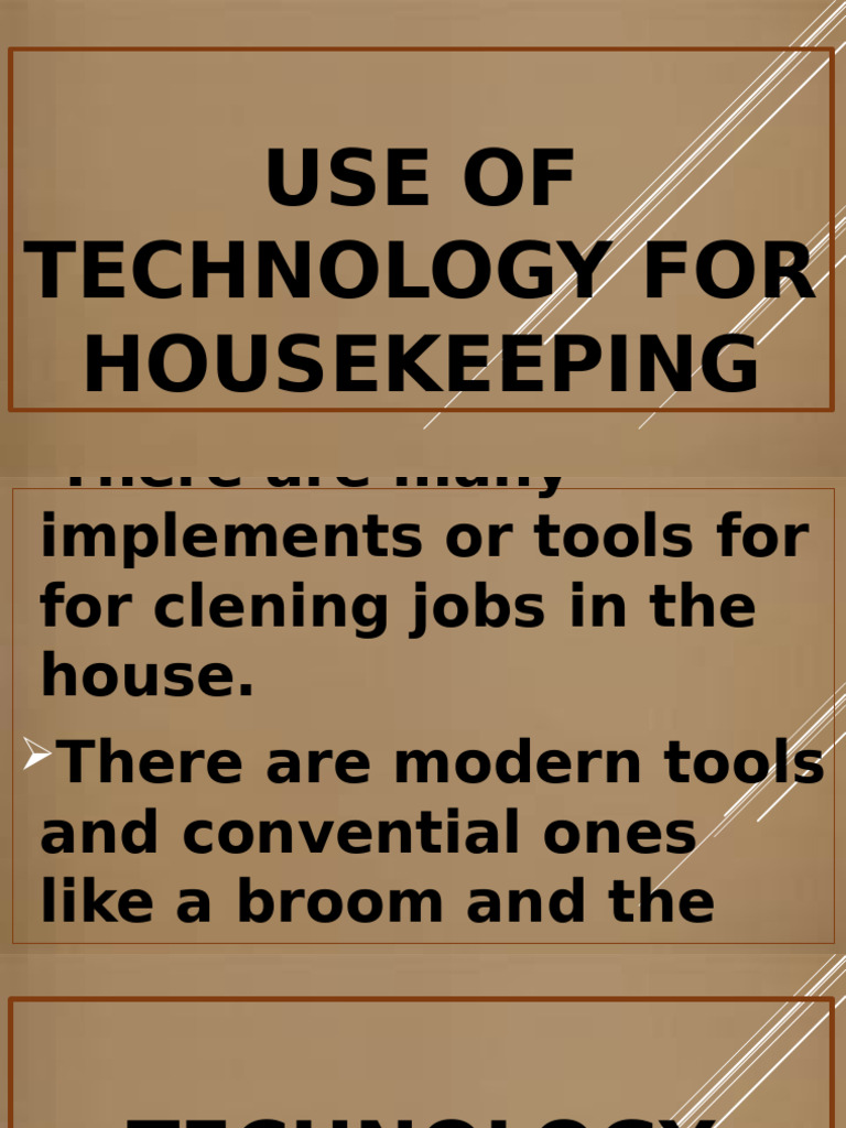 Technology and Tools for Housekeeping | PDF