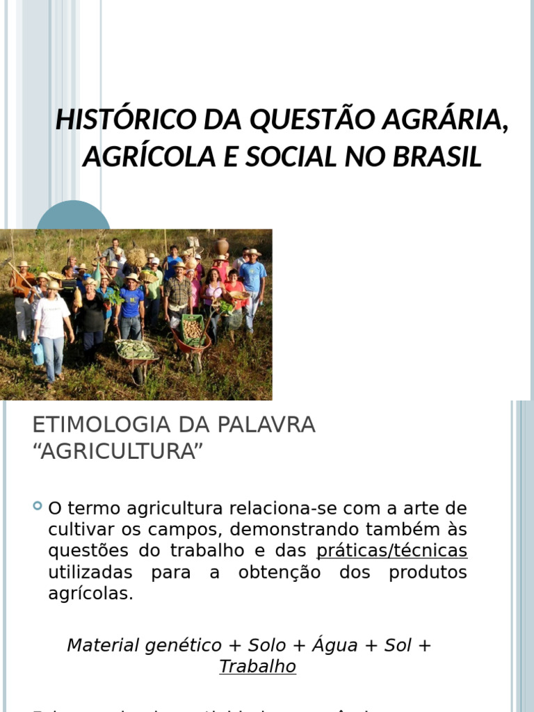 5 - Questão Agrária J Agrícola e Social No Brasil | PDF | Agricultura ...