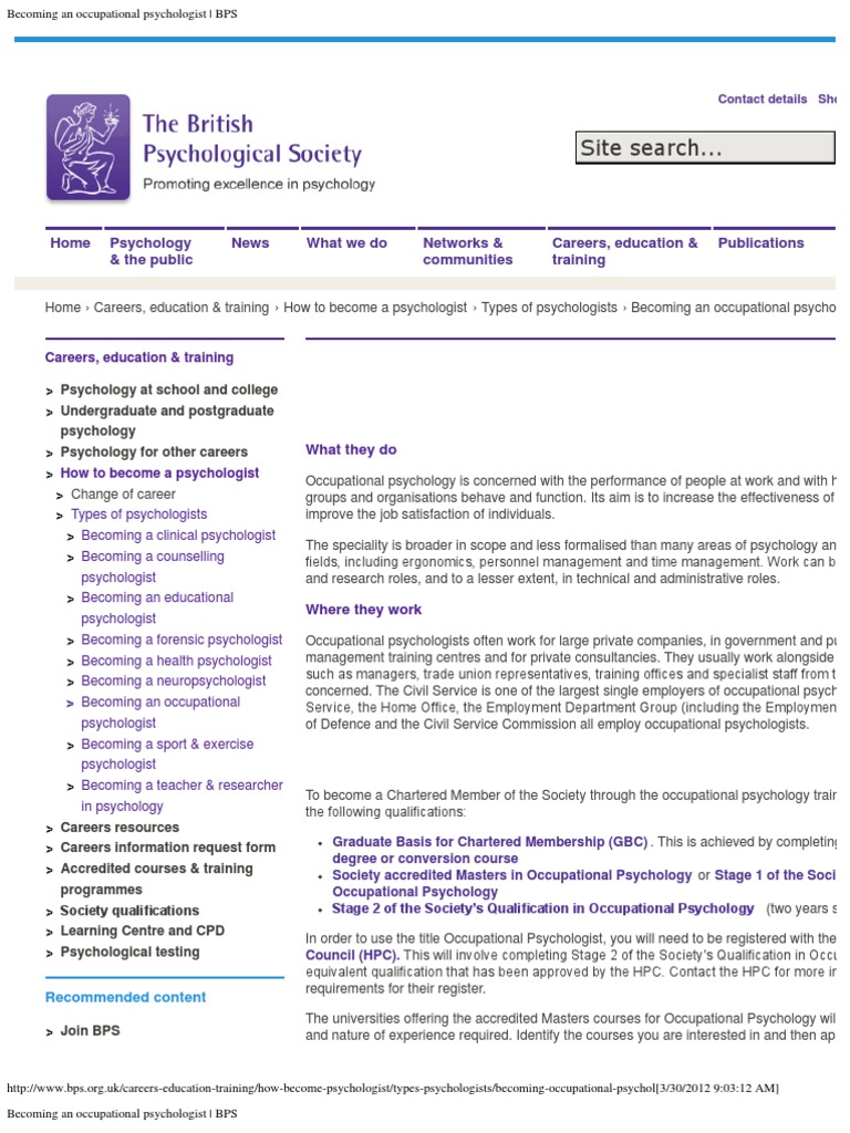 an Occupational Psychologist _ BPS Psychologist Industrial