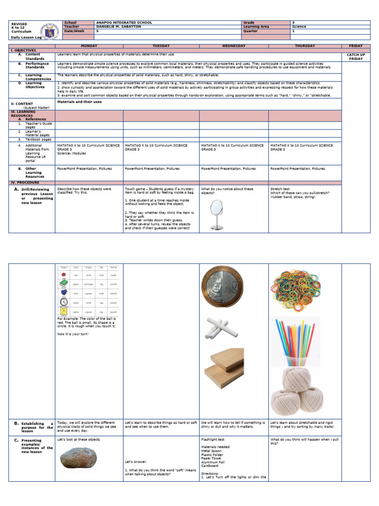 Physical Properties of Solid Materials | PDF | Curriculum | Learning