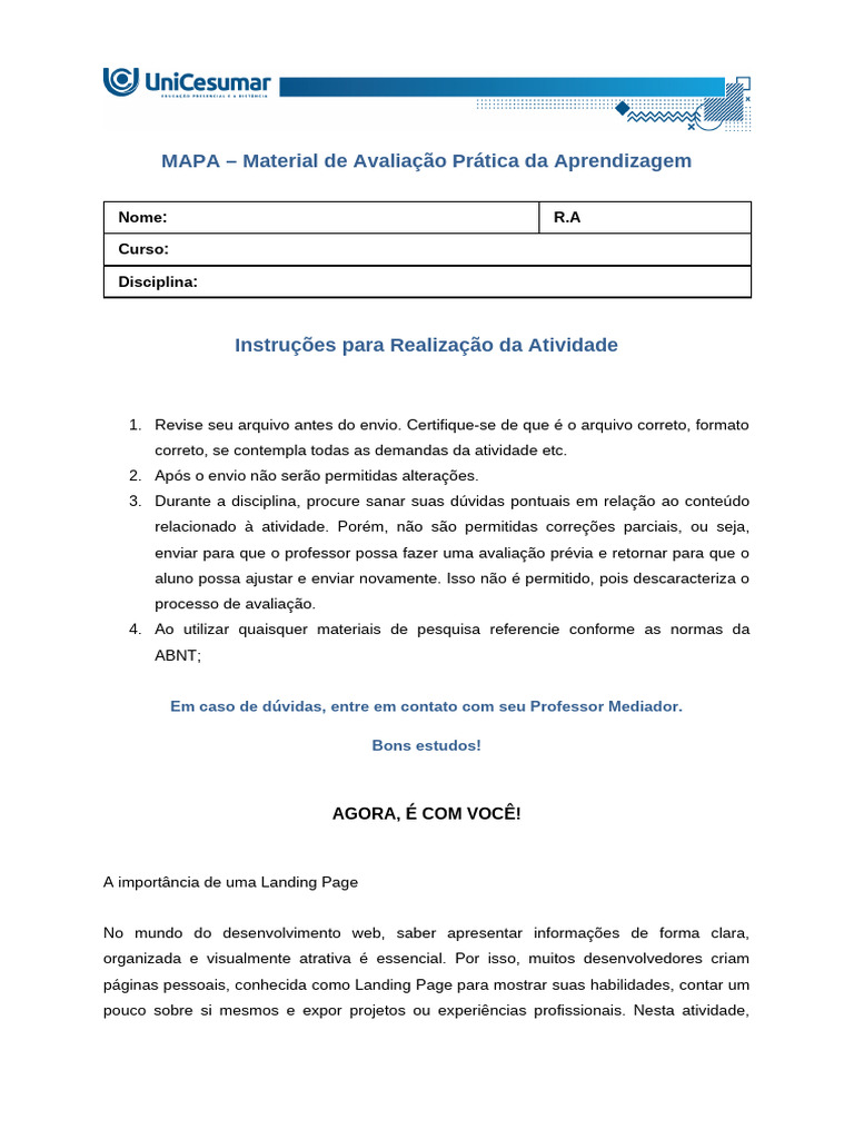 Criação de Landing Page em HTML e CSS | PDF | Informação | Html