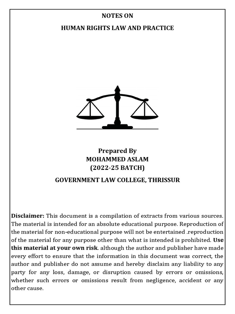 Human Rights Law Overview and Concepts | PDF | Discrimination | Human ...