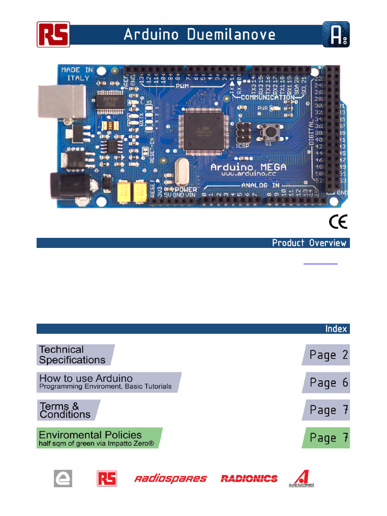 Arduino Mega 1280 Overview and Specs | PDF