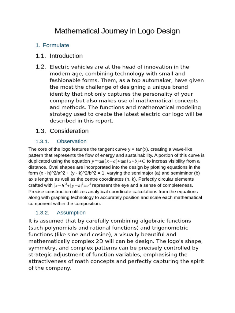 Math-Driven Logo Design for EVs | PDF | Trigonometric Functions ...