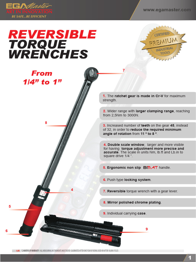 Ega Master Industrial Tools Torque Wrenches 62968 F | PDF | Gear