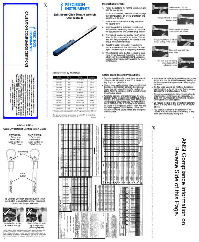 Split-beam Click Torque Wrench Manual | PDF
