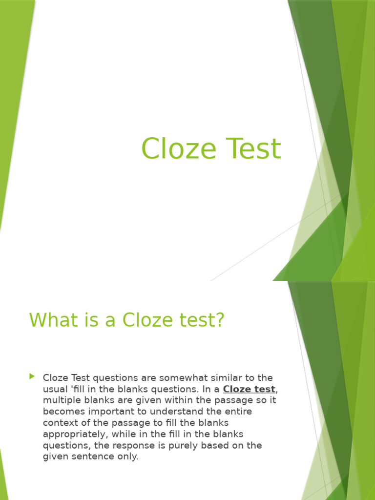 Understanding Cloze Tests and Strategies | PDF | Linguistic Typology ...