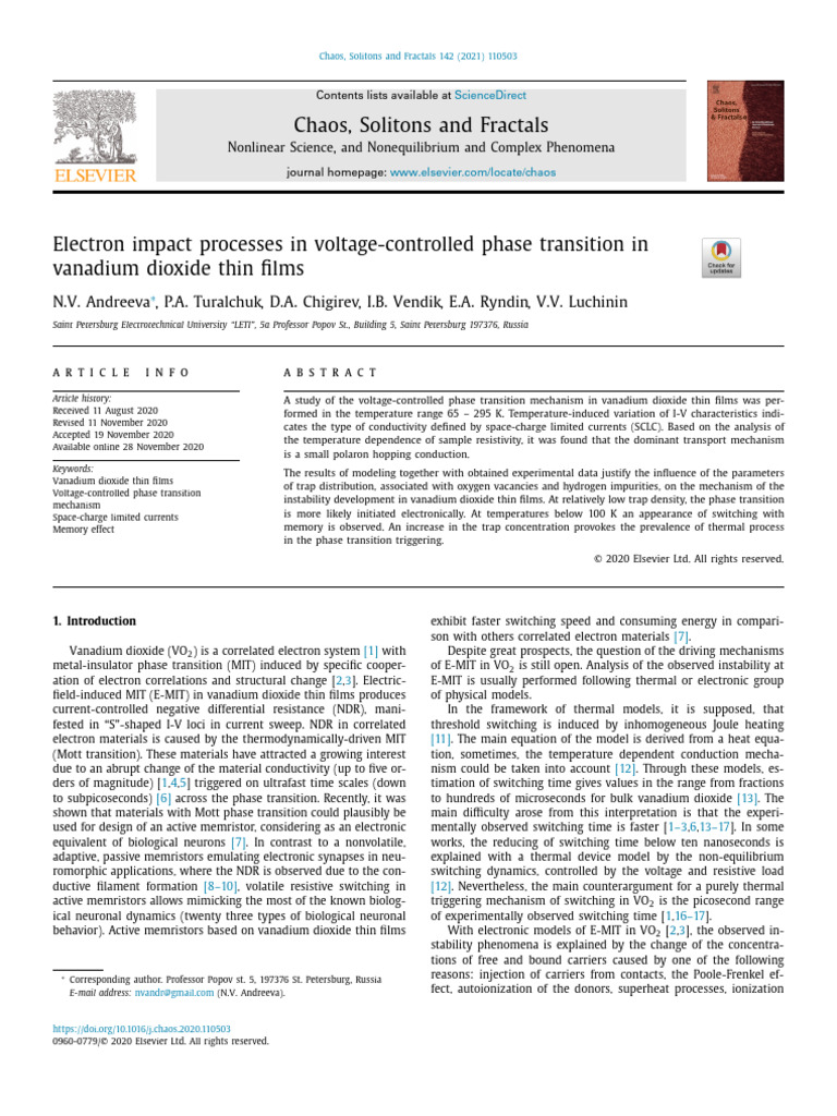 Voltage-Controlled Phase Transition in VO2 | PDF | Electrical ...