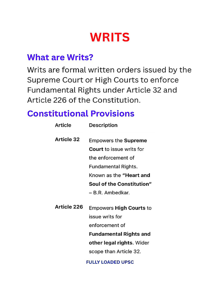 Writs Petition Details. | PDF