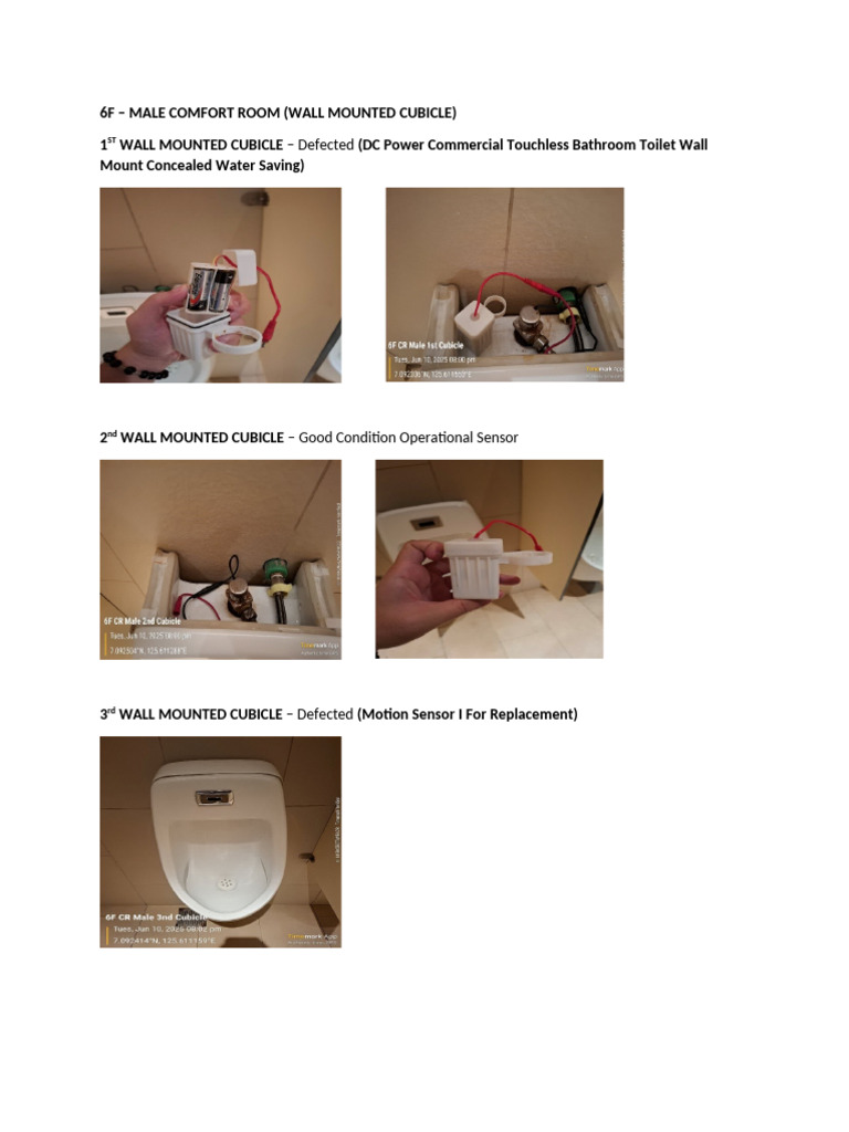 GF & 6F MALE CR - Wall Mounted Cubicle | PDF
