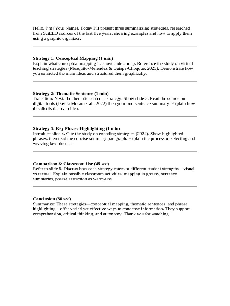 Effective Summarizing Strategies | PDF