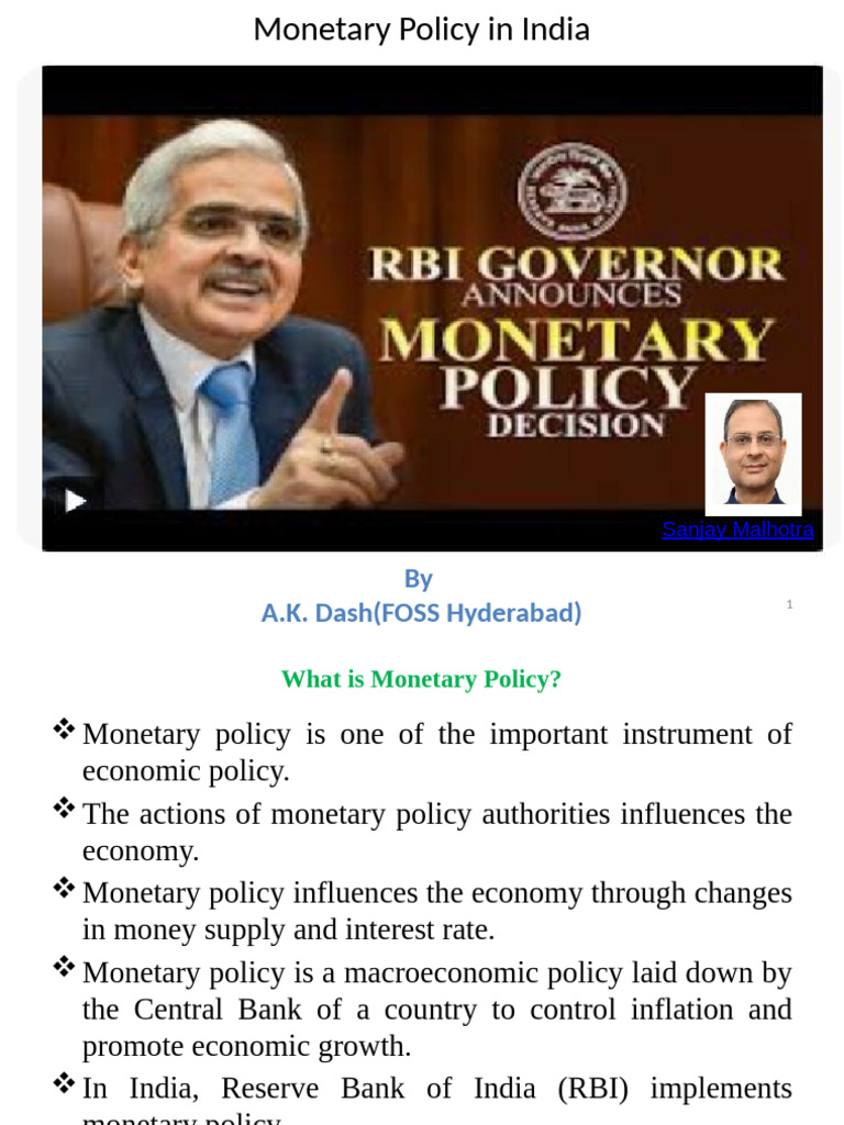 Monetary Policy in India | PDF | Reserve Bank Of India | Repurchase ...