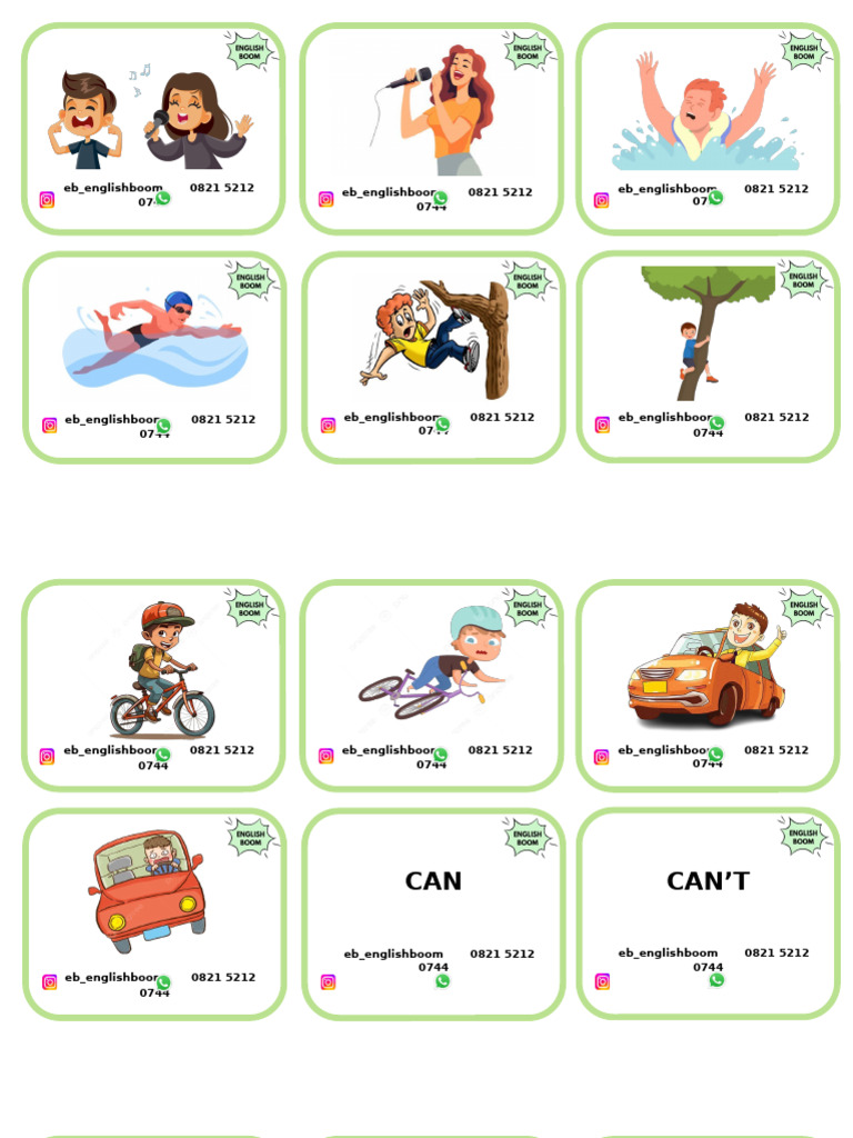 Flashcards Can Can't | PDF