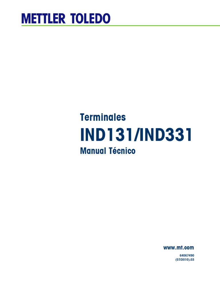 Manual Técnico de Terminales IND131/IND331 | PDF | Calibración | Placa ...
