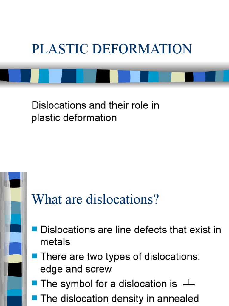 Dislocation Mechanisms in Plastic Deformation | PDF | Dislocation ...