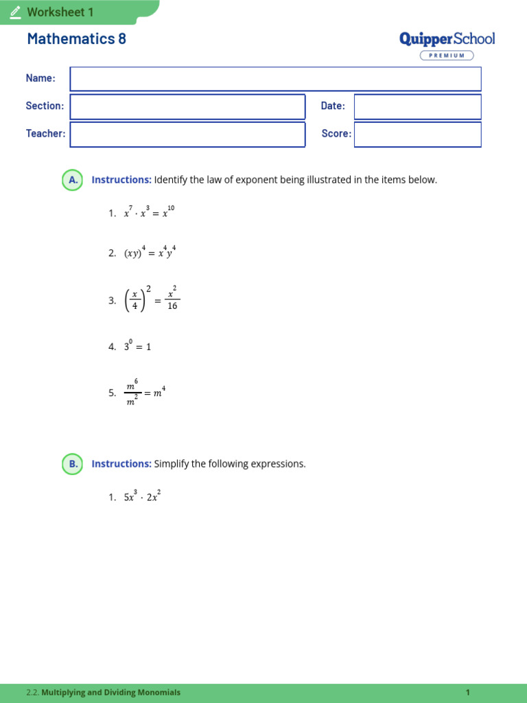 Mathematics 8: Name: Section: Date: Teacher: Score | PDF