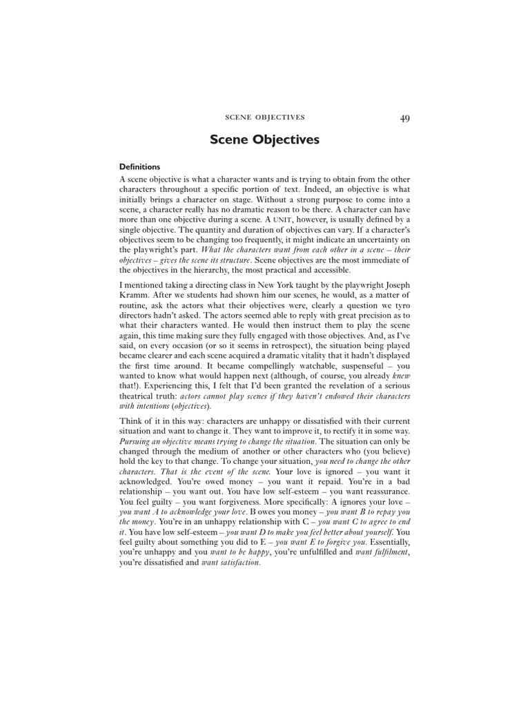 Understanding Scene Objectives | PDF | Psychology