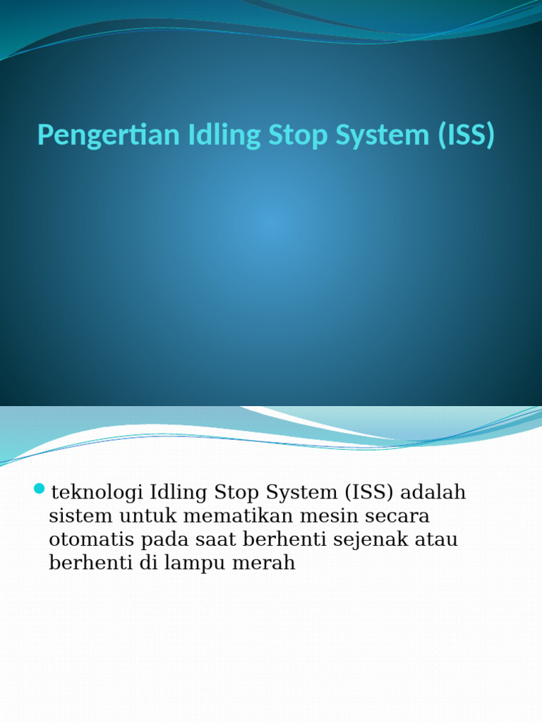 Pengertian Idling Stop System (ISS) | PDF