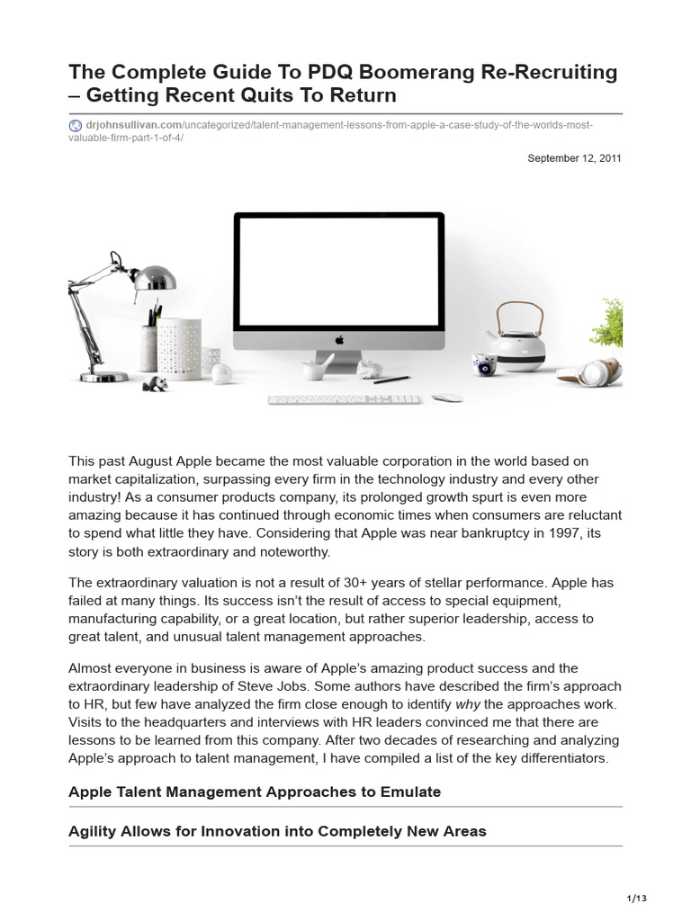 Apple’s Talent Management Insights | PDF | Apple Inc. | Employee Retention