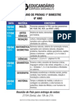 Provas 1º Bimestre - 6º Ao 9º Ano