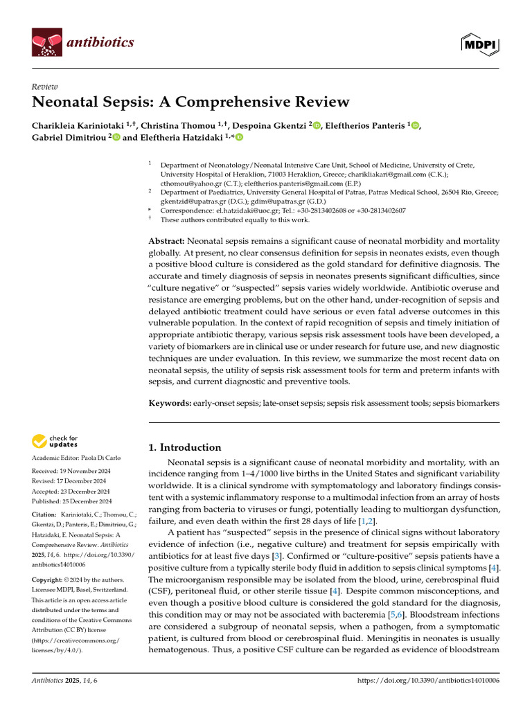 Comprehensive Review of Neonatal Sepsis | PDF | Sepsis | Childbirth