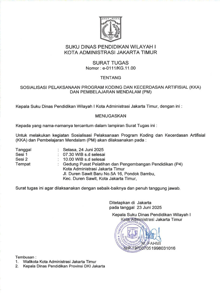 ST Sosialisasi Pelaksanaan Program Koding Dan Kecerdasan Artifisial ...