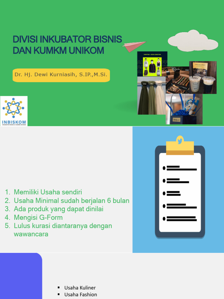 Syarat Pendaftaran Inbiskom UNIKOM | PDF