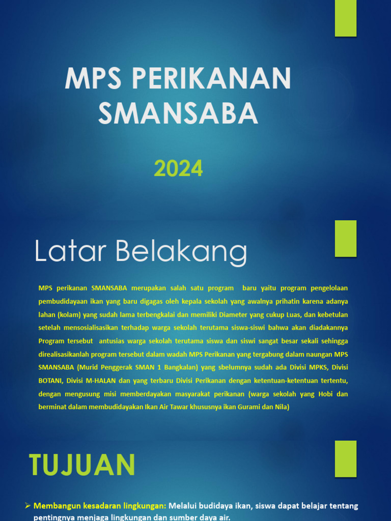 Program MPS Perikanan SMANSABA 2024 | PDF