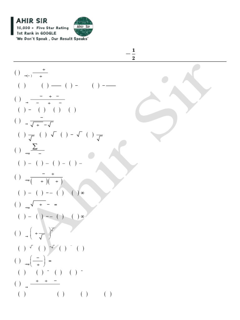 DDCET Maths Test on Limits 2025 | PDF