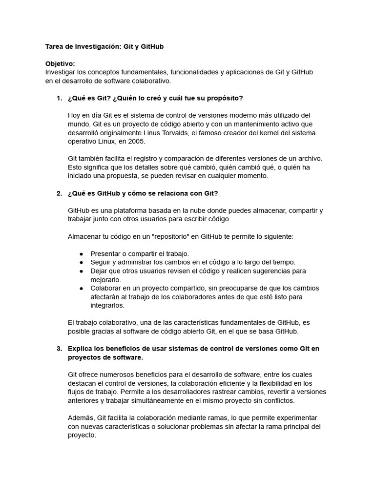 Introducción a Git y GitHub en Desarrollo | PDF | Control de versiones ...