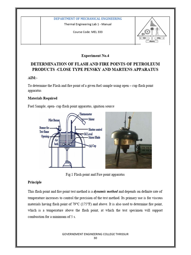Flash and Fire Point Determination | PDF | Fires | Combustion