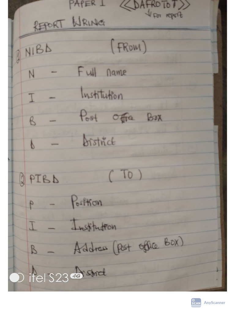 English Paper 1 - Report Writing by Teacher D. Thom | PDF