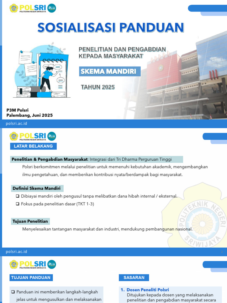 Sosialisasi Panduan Penelitian PKM Mandiri 2025 | PDF